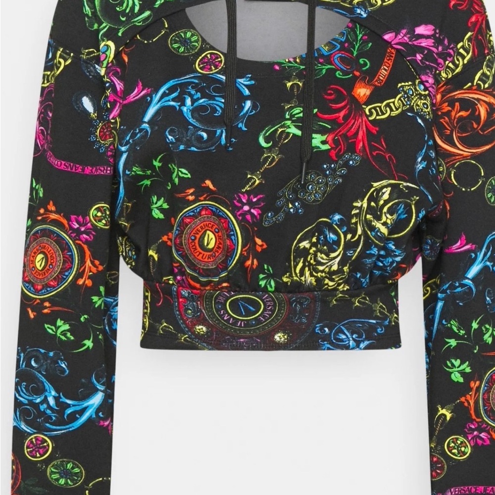 Versace Jeans Collection Multicolor Baroque Crop Top